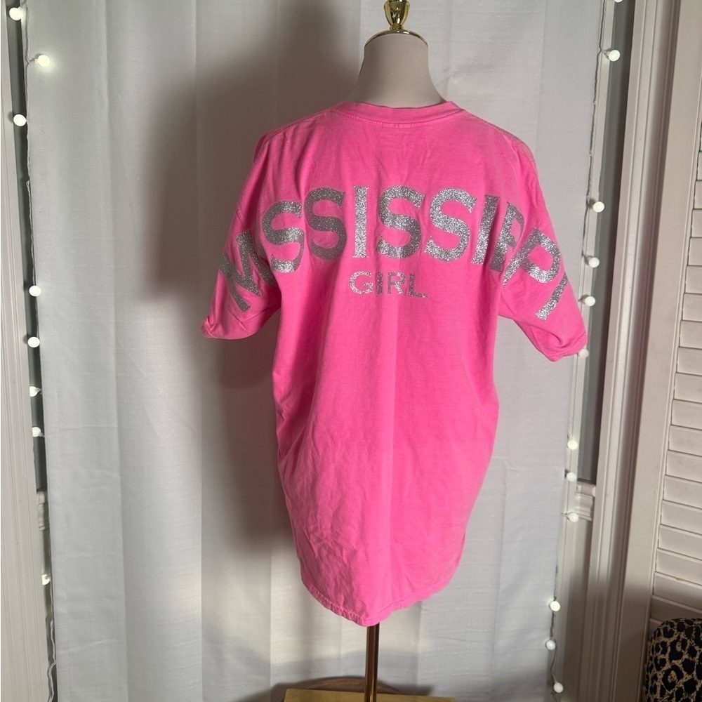 Comfort Colors Bright Pink 'Mississippi Girl' Tee Large